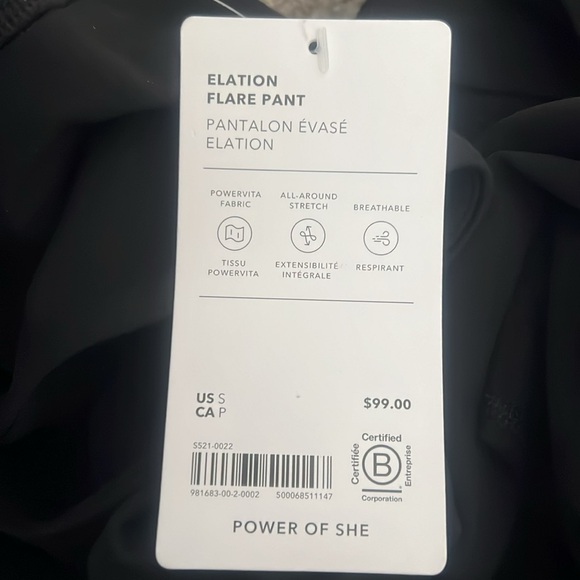 NWT- Athleta Black Elation Flare Pant - Picture 8 of 10